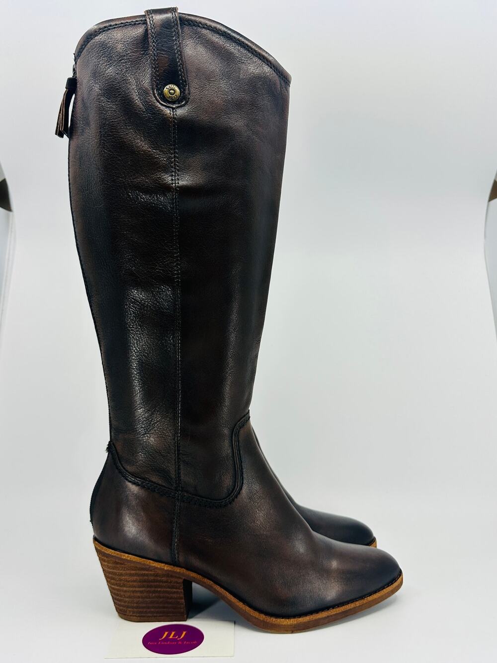 Sofft Women's Atmore Whiskey Brown Leather Knee High Western Boots Size 7